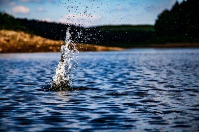 Close-up of water splashing on fountain