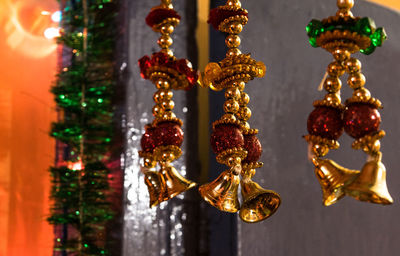 Decorative hanging of ornaments hanged on the door 