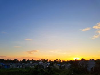 Scenic view of landscape against sky during sunset