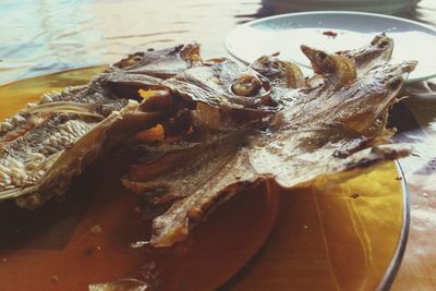 Close-up of seafood in plate