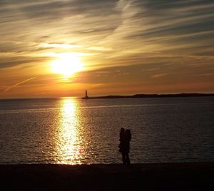 Scenic view of sea during sunset