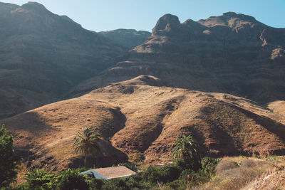 Scenic view of rocky mountains