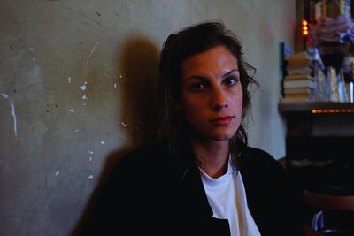 Close-up portrait of young woman