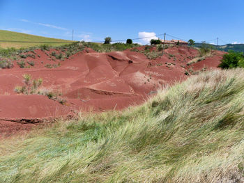 Scenic view of land against sky