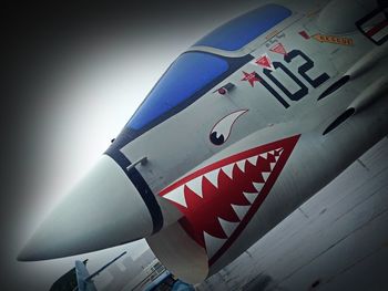 Close-up of airplane wing