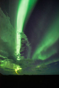 Scenic view of dramatic sky at night