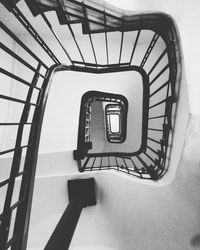 Directly below shot of spiral staircase