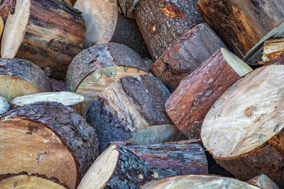 Full frame shot of logs