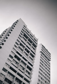 Low angle view of skyscraper against clear sky
