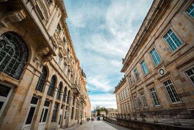 Low angle view of buildings in city