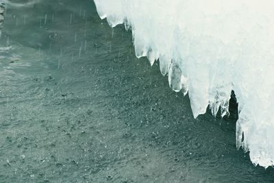 Close-up of water splashing on white background