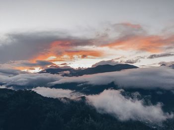 Scenic view of dramatic sky during sunset