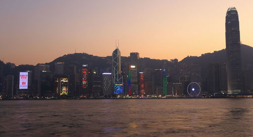 Illuminated cityscape at night