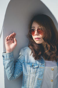 Portrait of woman wearing sunglasses