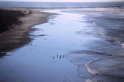 High angle view of beach