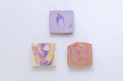 High angle view of text on paper against white background