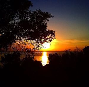 Scenic view of sunset over sea