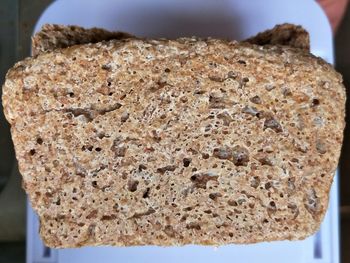 Close-up of bread in plate