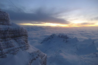 Scenic view of landscape against sky during sunset