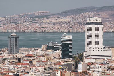 Aerial view of buildings in city