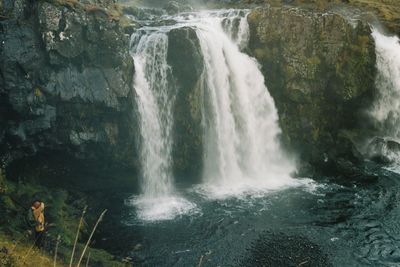 Close-up of waterfall