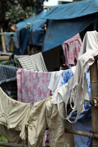 Clothes drying on clothesline