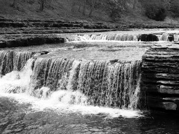 Scenic view of waterfall