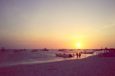 Scenic view of sea at sunset