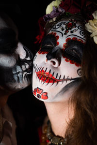 Close-up of woman wearing mask