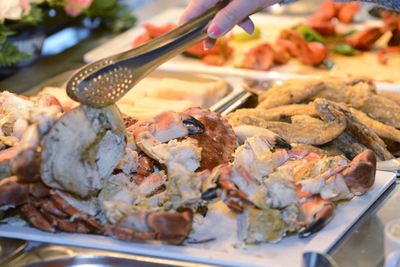 Close-up of meat in plate