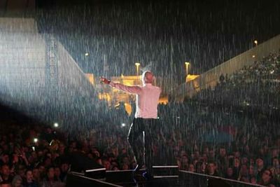 Woman enjoying at night