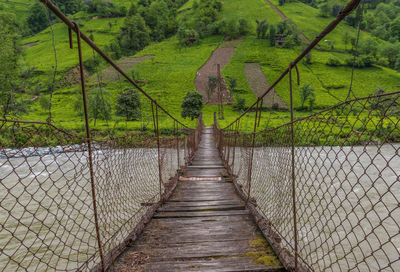 Footbridge amidst trees