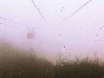 Full frame shot of wet glass window during rainy season