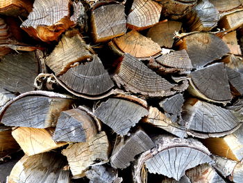 Full frame shot of logs