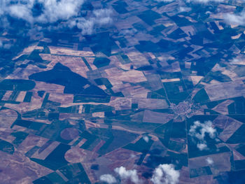 Aerial view of cityscape against sky