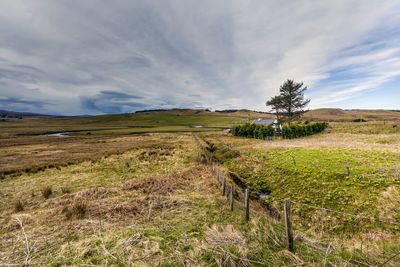 Scenic view of land against sky