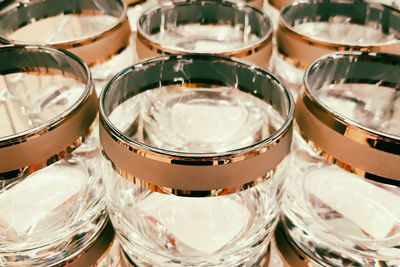 Close-up of glass bottles