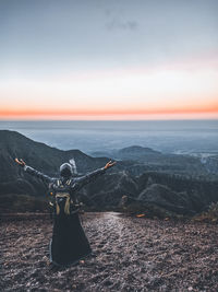 Scenic view of landscape against sky during sunset