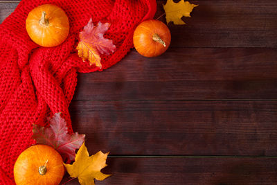 Directly above shot of fruits on table