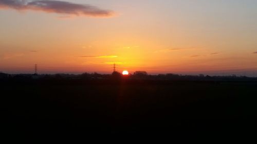 Silhouette of landscape at sunset