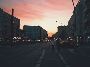 City street at sunset