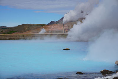 Scenic view of volcanic mountain