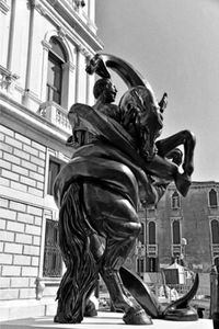 Low angle view of statue in city