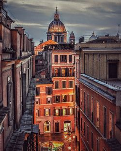 Low angle view of buildings against sky