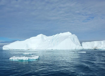 Scenic view of frozen sea against sky