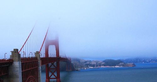 Suspension bridge over sea