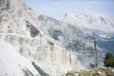 Scenic view of rocky mountains against sky