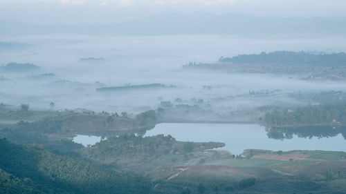 Scenic view of lake during winter