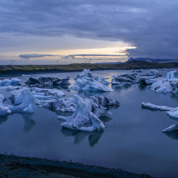 Ice floe in glacier lake, jökulsarlon, iceland