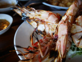 Close-up of meal served in plate